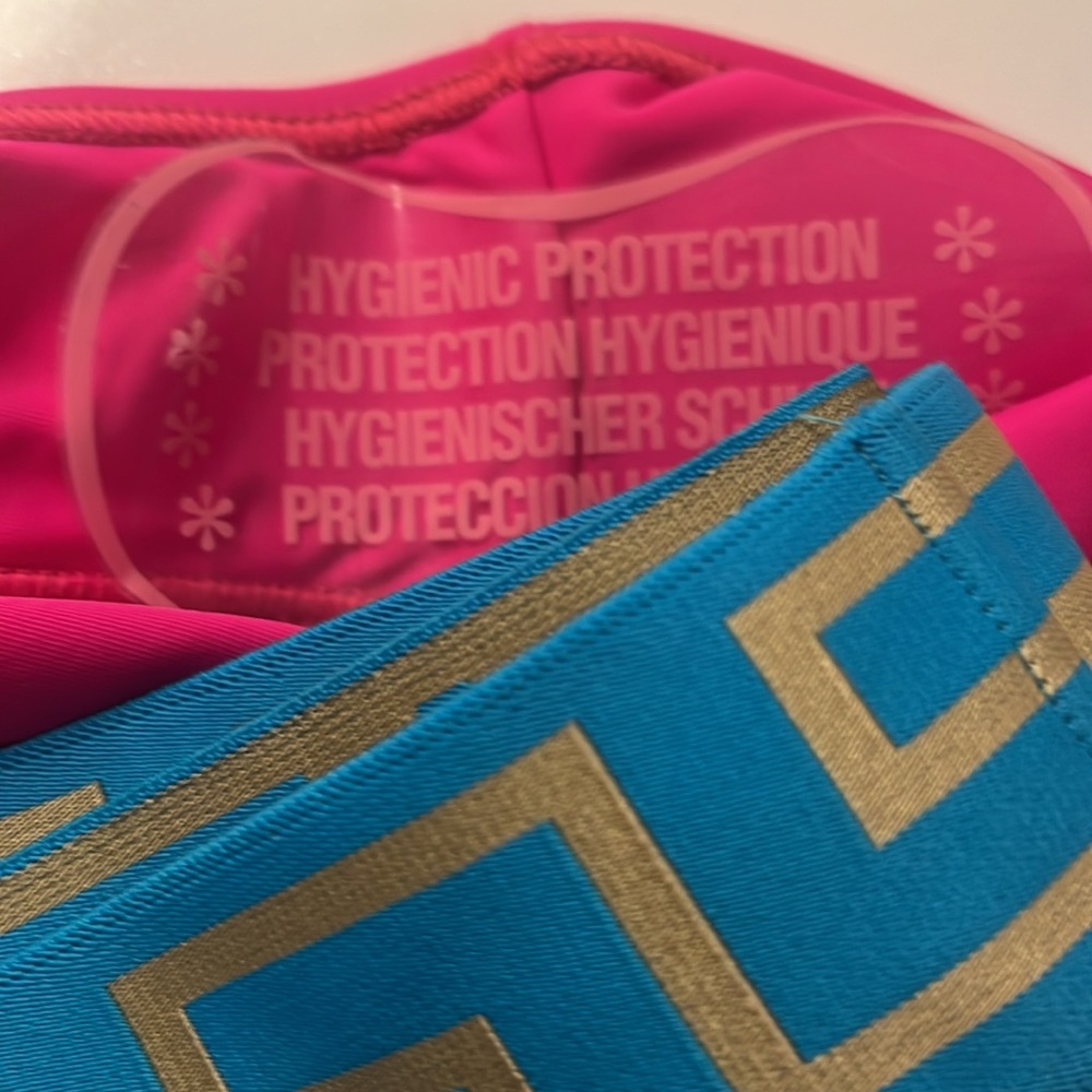 π Versace NWT SET bikini top & bottom or crop top/briefs! Pink & blue both XL 5 - Picture 8 of 9